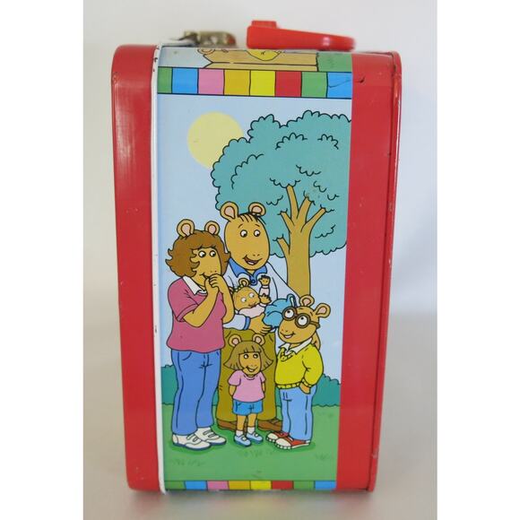 Arthur PBS Kids Vintage Lunch Box Metal Marc Brown Schylling Handle 1997 Cartoon - Picture 3 of 13